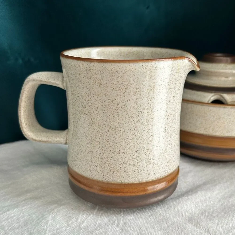 Denby-Langley Potter's Wheel Sugar Creamer Speckled Stoneware